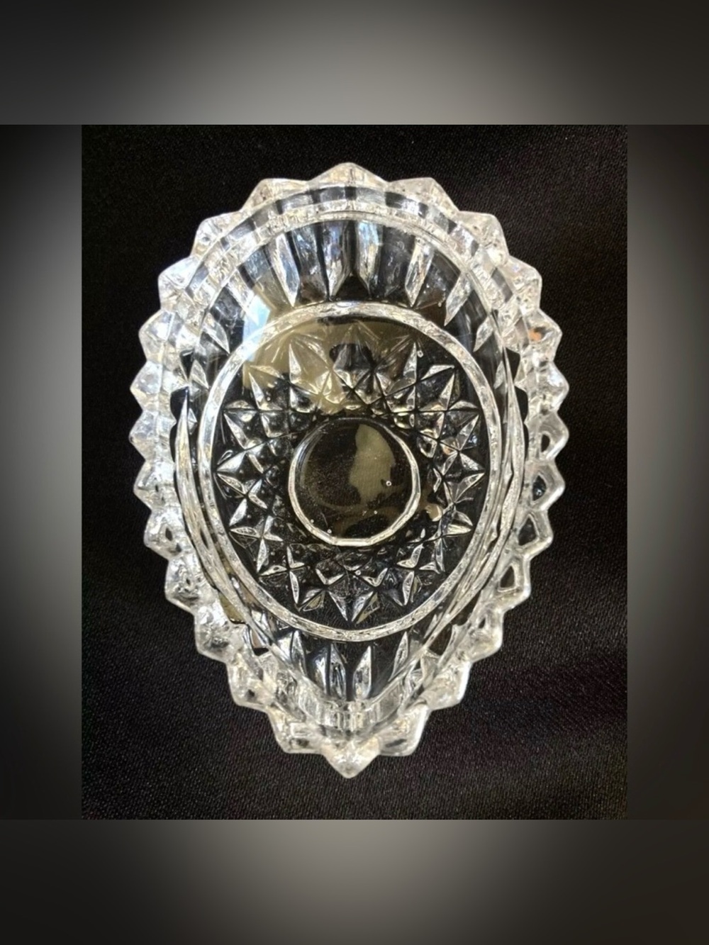 Hofbauer Byrdes Crystal Egg Trinket Box Base Teardrop Ring Catchall Vanity Dish - Picture 2 of 5
